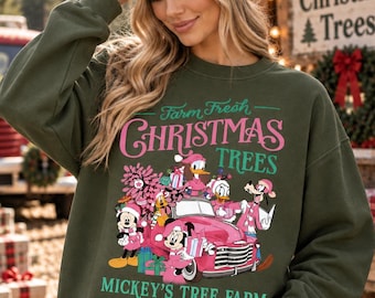 Disney Christmas 2026 Sweatshirt, Mickey Christmas Shirt, Christmas Tree Farm Crewneck, Disney Family Gift