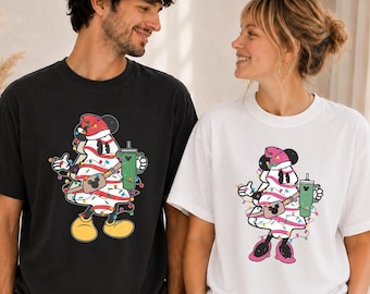 Mickey Minnie Christmas Comfort Colors® Shirt, Disney Christmas Shirt, Matching Couple Tee, Family Holiday Shirt, Christmas Vacation Tee