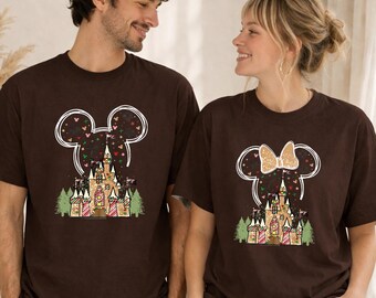 Mickey Christmas Comfort Colors® Shirt, Disney Castle Christmas Tee, Matching Family Christmas Tee, Christmas Vacation Gift