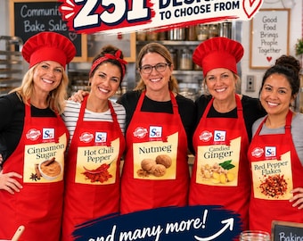 Spice Girl Aprons, 251+ Spice Designs, Halloween Group Costume, Matching Thanksgiving Aprons, Food Seasoning Costume