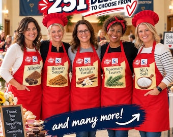 Spice Girl Aprons, 251+ Spice Designs, Halloween Group Costume, Matching Thanksgiving Aprons, Food Seasoning Costume