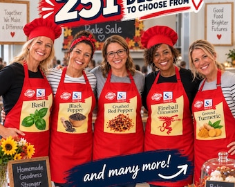 251+ Spice Designs, Spice Girl Aprons, Halloween Group Costume, Matching Aprons, Thanksgiving Family Costume