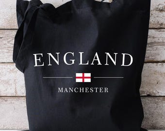 England Manchester Tote Bag, England Travel Tote Bag, Custom UK Trip Tote Bag, Family Vacation Gift