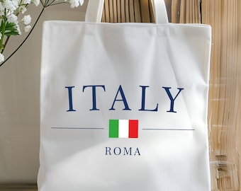 Italy Roma Tote Bag, Italy Travel Bag, Rome Vacation Gift, Custom Europe Trip Tote Bag
