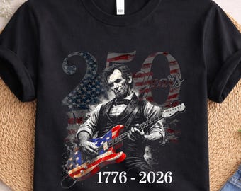 Abraham Lincoln Playing Guitar Shirt, Funny History Lover Hoodie, Political Humor Sweater, 1776–2026 Tee