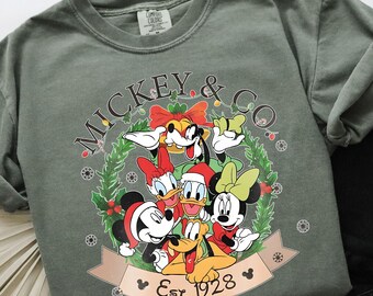 Mickey & Friends Christmas Shirt, Holiday Family Matching Tee, Comfort Colors Christmas T Shirt, Christmas Vacation Shirt