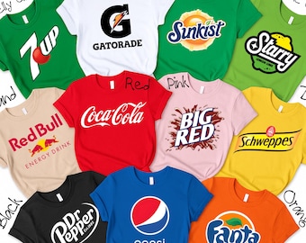 Custom Soda Drinks Group Shirt, Halloween Soda Drinking Party Shirt, Soft Drink Halloween Costume Shirt, Family Group Shirt, Halloween Gift