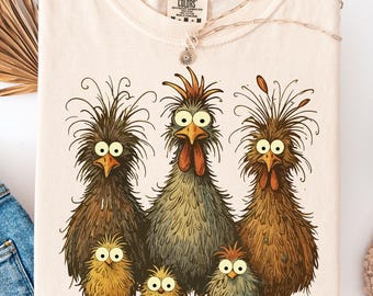 Comfort Colors® Funny Chicken Family Shirt, Crazy Chicken Family Shirt, Chicken Lovers Shirt, Cute Hen Rooster Art, Funny Chicken Art Shirt