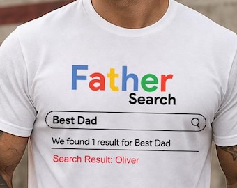 Custom Best Dad Father Search Shirt, Funny Search Bar Dad Tee, Personalized Father's Day Gift, Best Dad Shirt, Trendy Dad Graphic T-Shirt