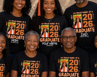 Proud Family Graduate 2026 Photo Shirt, Custom Graduation Tee Hoodie