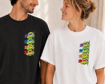 Comfort Colors® Retro Ninja Shirt, Ninja Group Graphic, 90s Cartoon Shirt, Matching Group Costume Tee