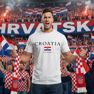 Croatia Soccer T-Shirt, Custom Player Name Shirt, International Match Fan Tee, Croatia Football Gift Bild 2
