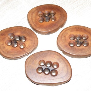 Large 4 Handmade apple wood Tree Branch Buttons , accessories (1,97&quot; diameter x 0,24&quot; thick)