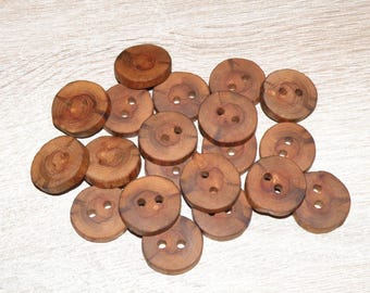 Small 20 Handmade apple wood Tree Branch Buttons , accessories (0,79" diameter x 0,16" thick)
