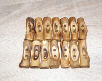 Large 14 Handmade acacia wood Tree Branch Buttons , accessories (1,77" diameter x 0,55" thick)