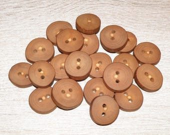 Small 21 Handmade apple wood Tree Branch Buttons , accessories (0,87" - 0,94" diameter x 0,16" thick)