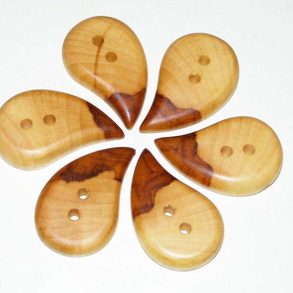 6 Handmade apple wood , accessories (1,57 x 1" diameter x 0,28" thick)