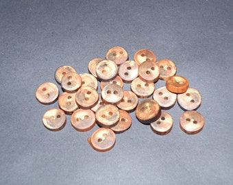 Small 28 Handmade apple wood Tree Branch Buttons with bark , accessories (0,55" diameter x 0,16" thick)