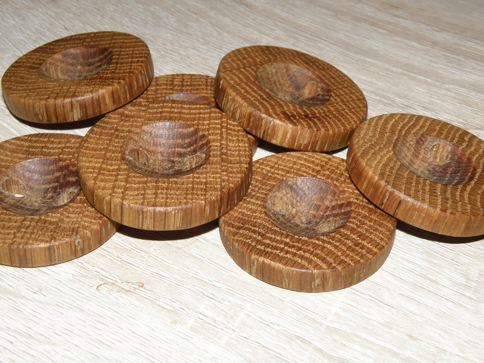 Large Table Top Hand Button Large 7 Handmade Oak Wood Buttons , Accessories (1,57