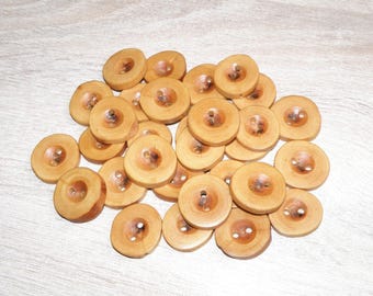 30 Handmade plum wood Tree Branch Buttons  , accessories (1,18" diameter x 0,24" thick)