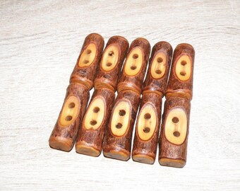 Large 10 Handmade juniper wood Tree Branch Buttons , accessories (1,57" diameter x 0,55" thick)