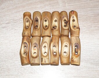 Large 12 Handmade acacia wood Tree Branch Buttons , accessories (1,77" diameter x 0,55" thick)