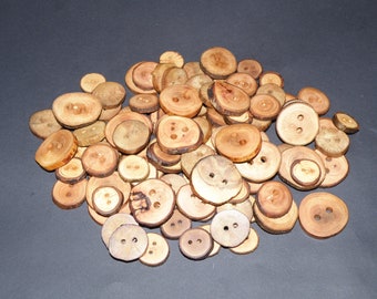 100 Handmade  wood buttons