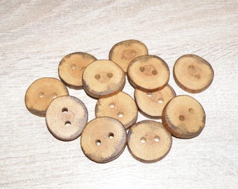 Large 12 Handmade oak wood Tree Branch Buttons , accessories (1,18" diameter x 0,20" thick)
