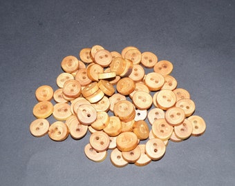 Small 78 Handmade plum wood Tree Branch Buttons  , accessories (0,59" diameter x 0,16" thick)