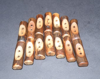 Large 14 Handmade apple wood Tree Branch Buttons , accessories (1,57" diameter x 0,51" thick)