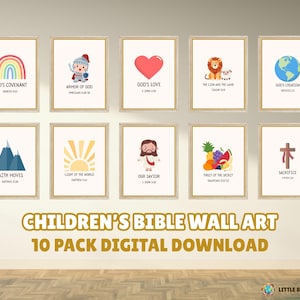 Christliche druckbare Wandkunst für Kinder - Bibelverse für den Kindergarten oder die Sonntagsschule - Schriftdekoration - Sofortdownload