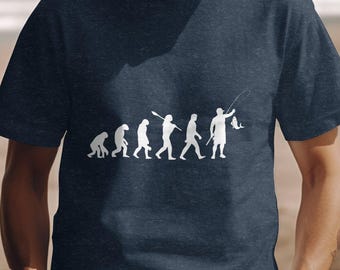 Human Evolution Fishing T-Shirt: Funny Angler Gift