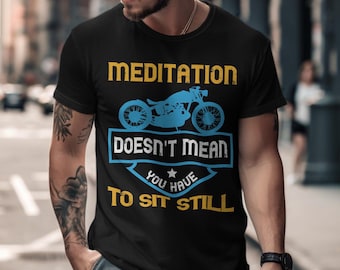 Meditation Motorcycle T-Shirt: Retro Biker Gift
