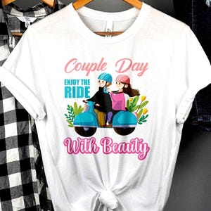 Scooter Couple Day Shirt, Moped Valentines Shirt, Scooter Shirt, Riding Shirt, Moped T-Shirt, Scooter Shirt, Retro Scooter T-Shirt