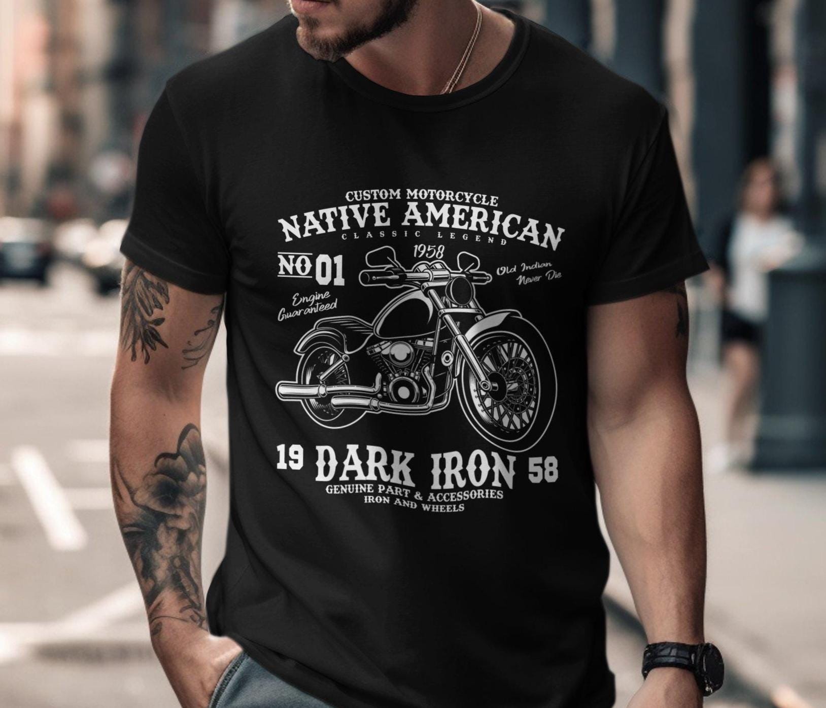 Dark Iron Motorcycle T-shirt, Classic Motorcycle Shirt, Biker