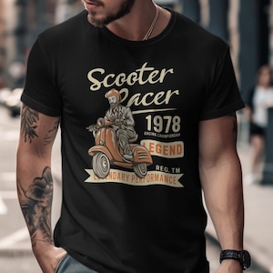 Scooter Racer Shirt, Classic Retro Moped Shirt, Scooter Shirt, Riding Shirt, Scooter Silhouette Shirt, Retro Scooter T-Shirt, Moped T-Shirt