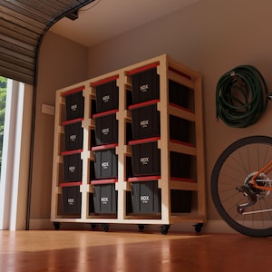 4x3 Tote Garage Storage Plans with DIY Tote Shelves