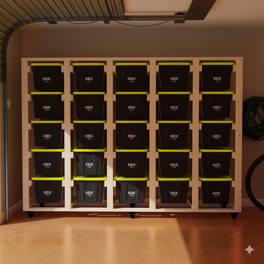 5x5 Tote Storage Bin Wooden Tote Plans and DIY Garage Organizers - Etsy