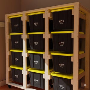 4x3 Tote Garage Storage Plans with DIY Tote Shelves