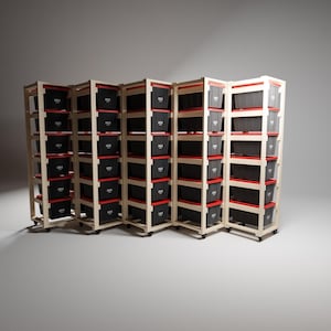 DIY Wooden Tote Holders Set System and Garage Shelving Ideas