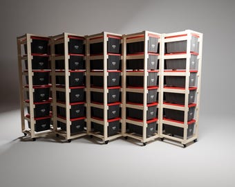 Ideas para estanterías de garaje y sistemas de soportes de madera para bolsas de bricolaje