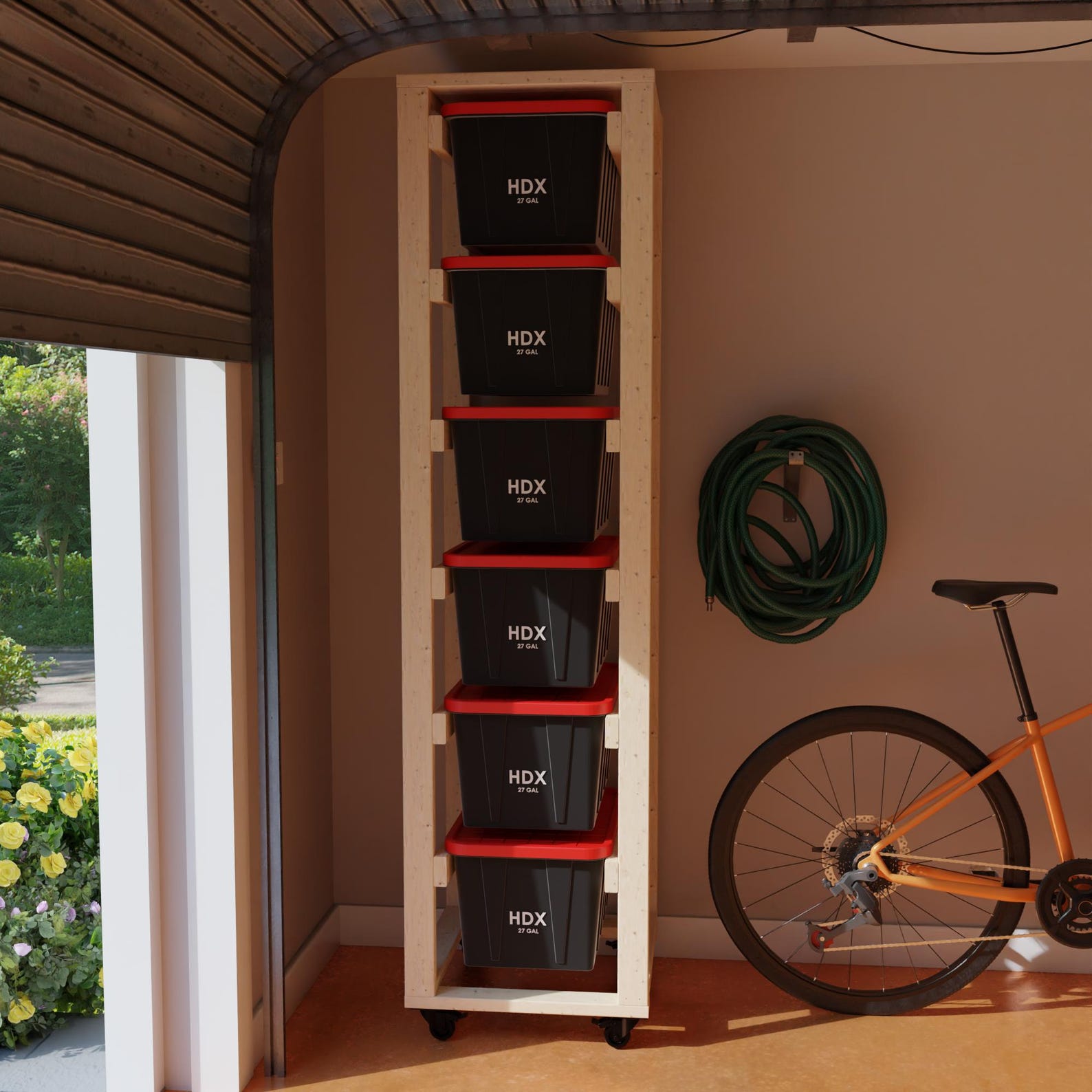 6x1 27 Gallon Storage and DIY Tote Rack for Your Garage - Etsy