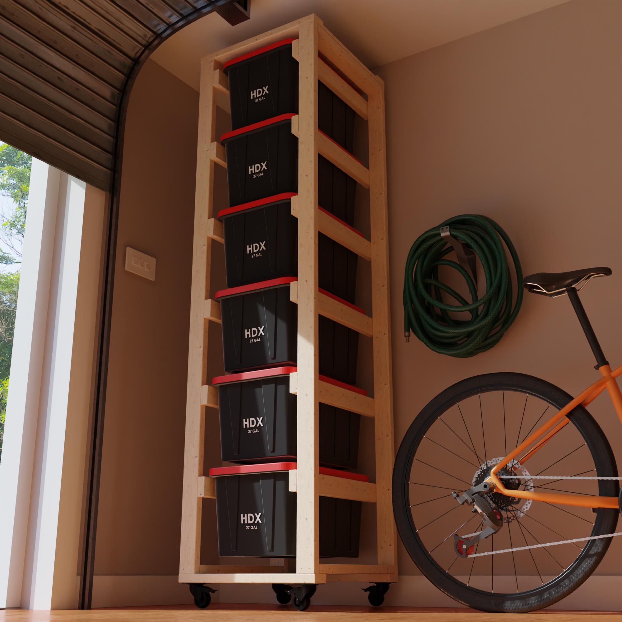 6x1 27 Gallon Storage and DIY Tote Rack for Your Garage - Etsy