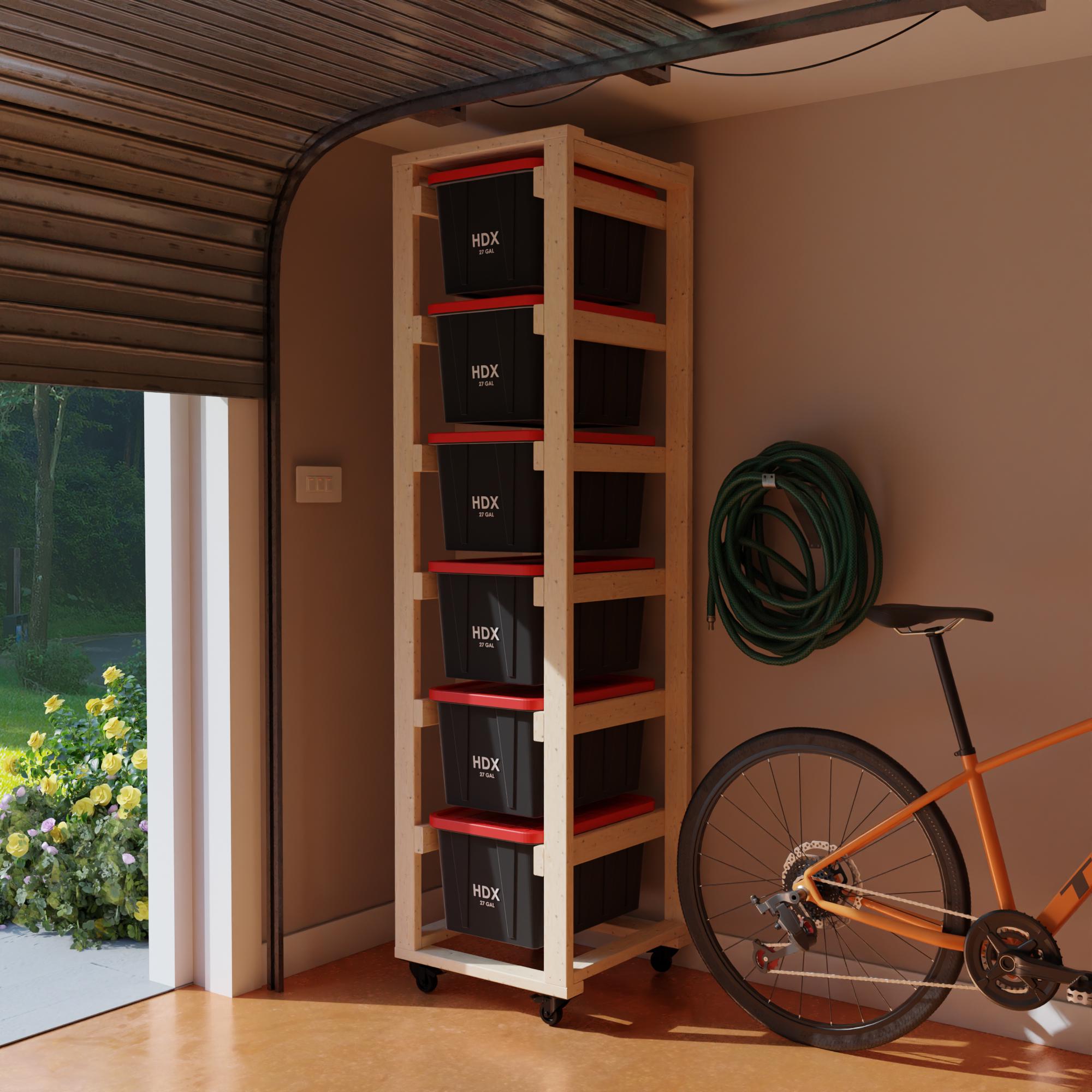 6x1 27 Gallon Storage and DIY Tote Rack for Your Garage - Etsy