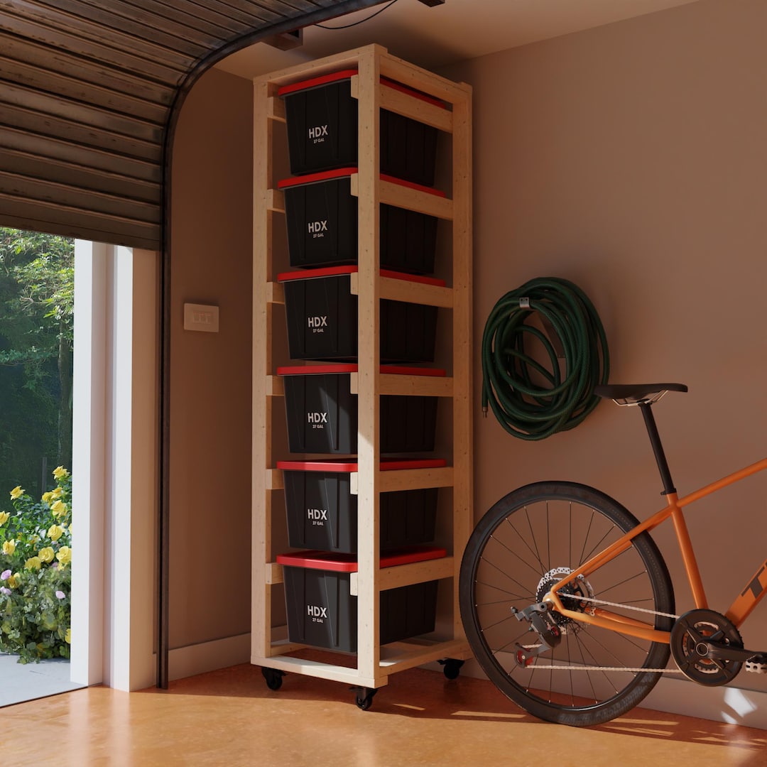 6x1 27 Gallon Storage and DIY Tote Rack for Your Garage - Etsy
