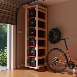 6x1 27 Gallon Storage and DIY Tote Rack for Your Garage