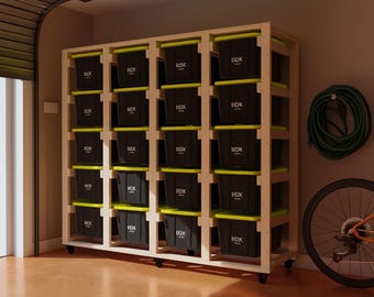 5x4 Tote Workshop Storage Plans and DIY Garage Shelving Systems Yello