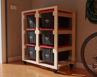 3x2 DIY Rolling Tote Storage and Garage Shelving Plans