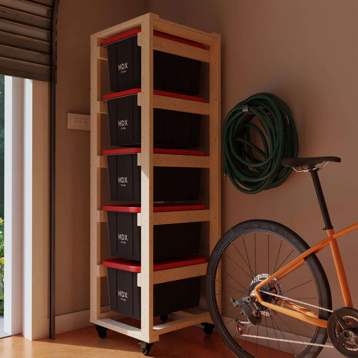 Custom Garage Storage Racks 5x1 Tote Storage Racks and Custom Garage Shelving Ideas - Etsy
