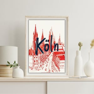 Cologne Skyline Digital Wall Art, Minimalist Artwork for Home, Cologne Fan Gift, High Resolution File SVG & PNG, Home Lover